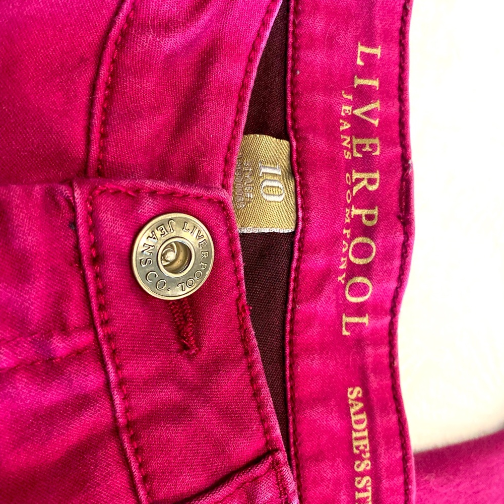 Liverpool Jeans, Sadie’s Straight wine color size 10 inseam 30” - Picture 4 of 6